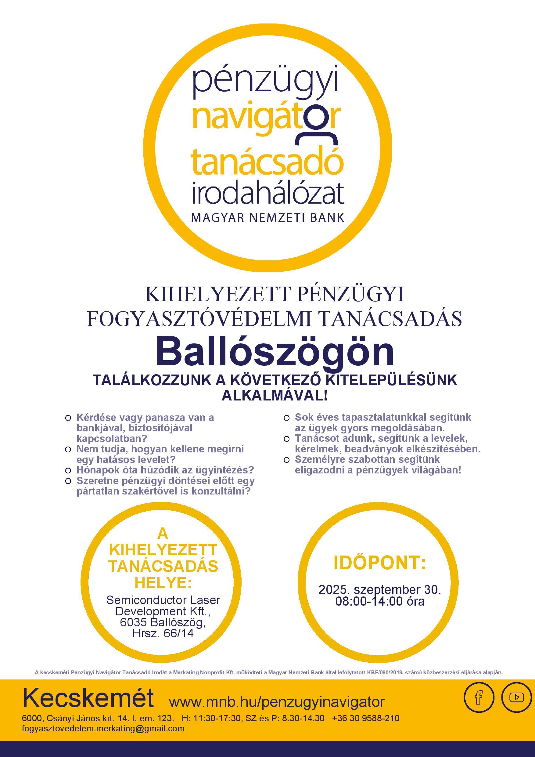 Kecskemét PNTI – Kitelepülés 2025.09. hóban – Ballószög 2025.09.30. - vállalati