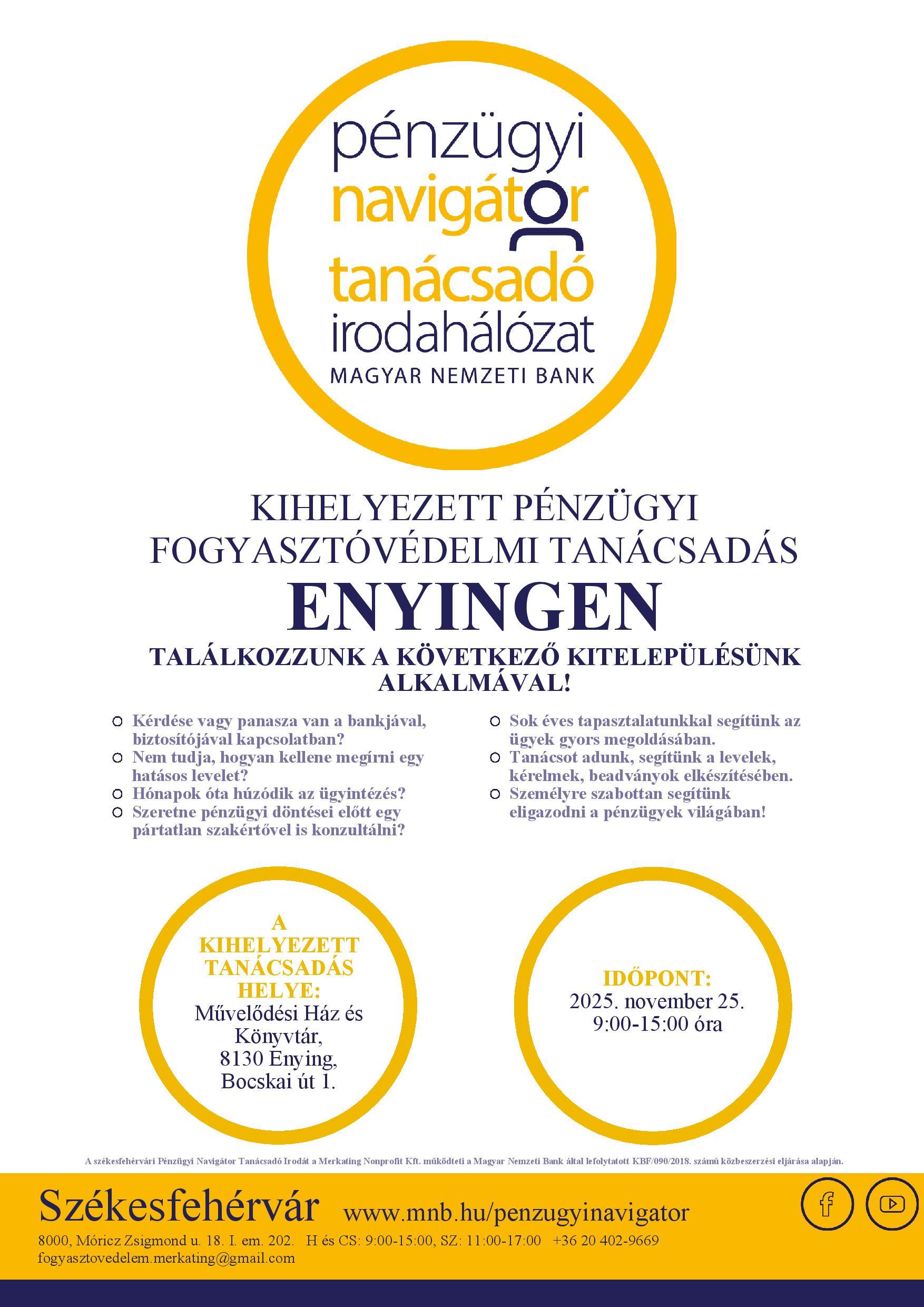 Székesfehérvár PNTI – Kitelepülés 2025.11. hóban – Enying 2025.11.25. @ Művelődési Ház és Könyvtár