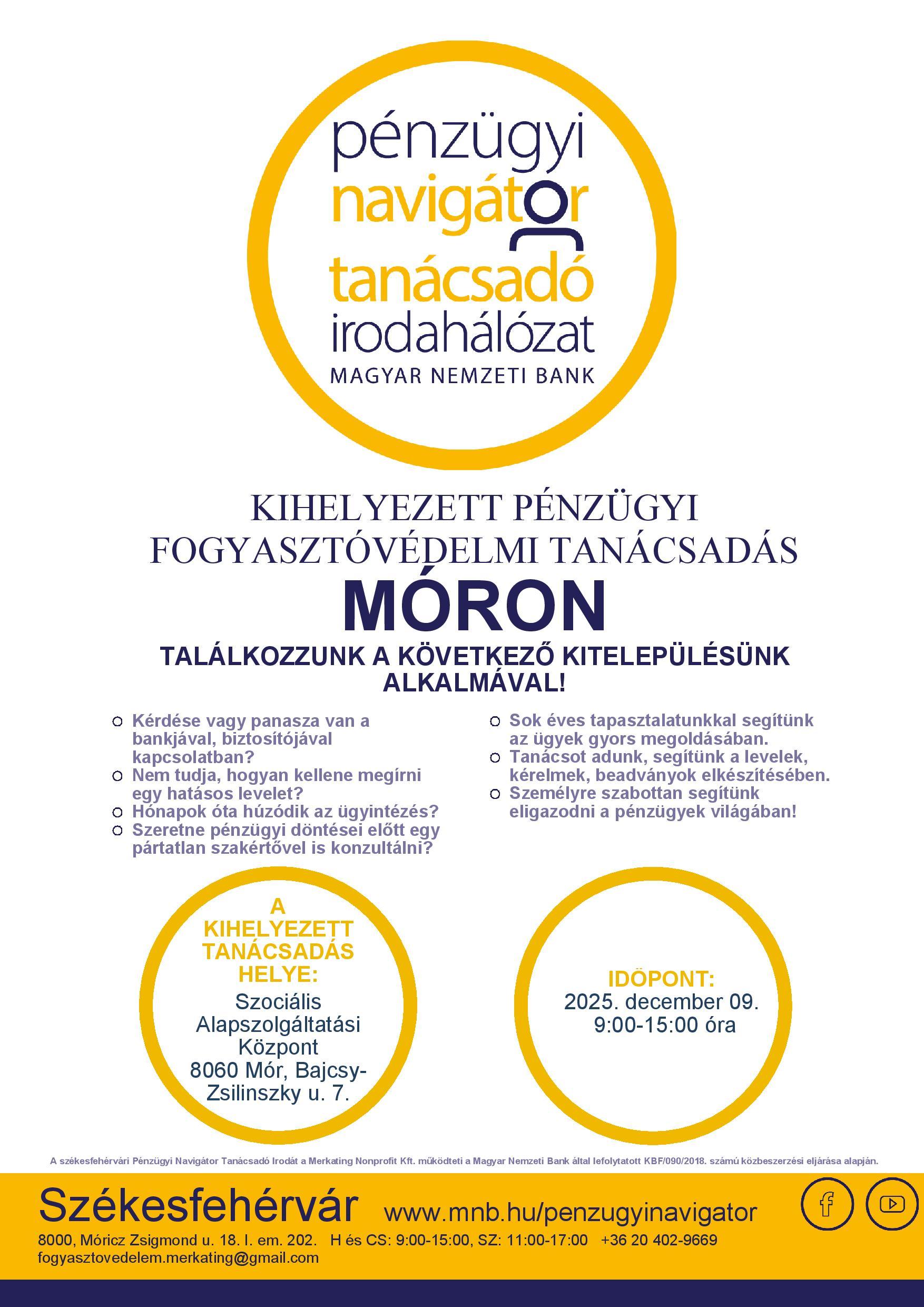 Székesfehérvár PNTI – Kitelepülés 2025.12. hóban – Mór 2025.12.09. @ Szociális Alapszolgáltatási Központ